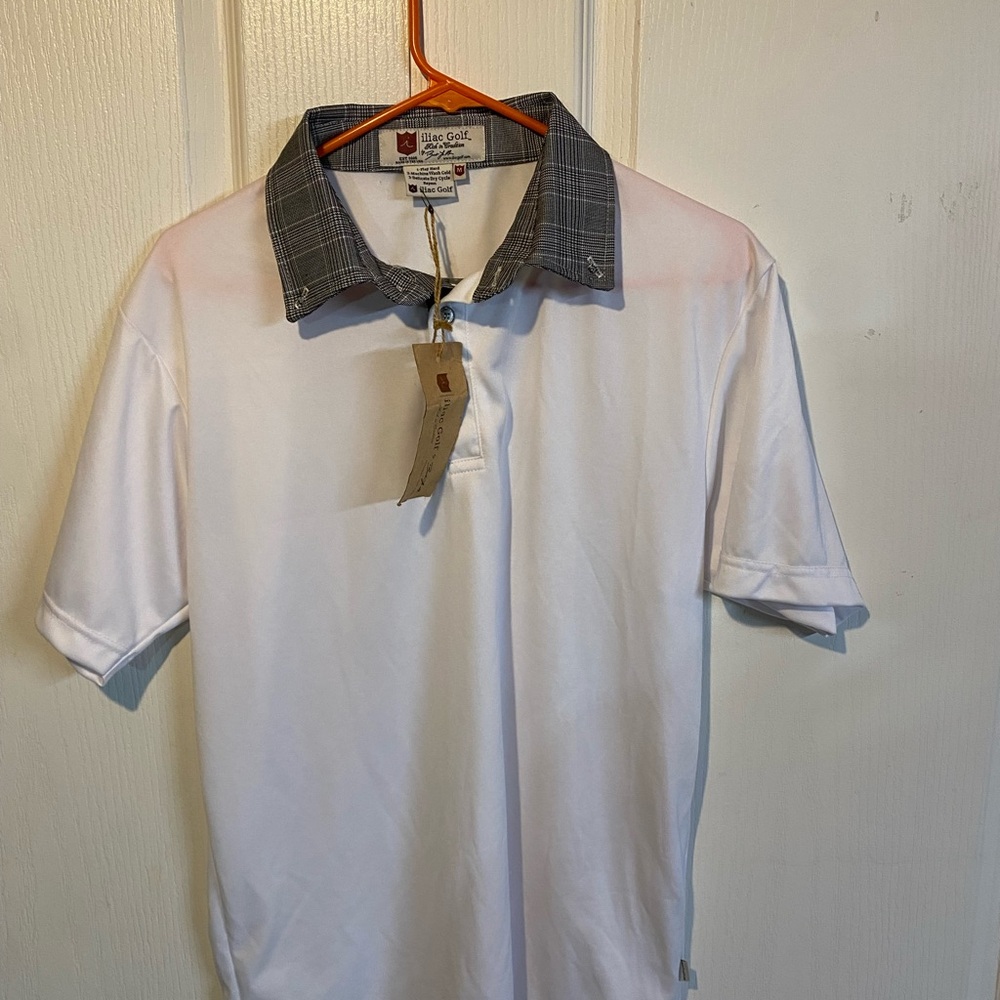 Iliac golf white polo, brand new with tags